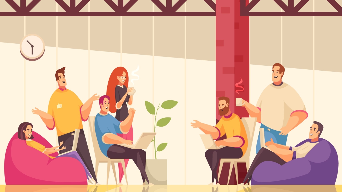 Coworking Horizontal Illustration